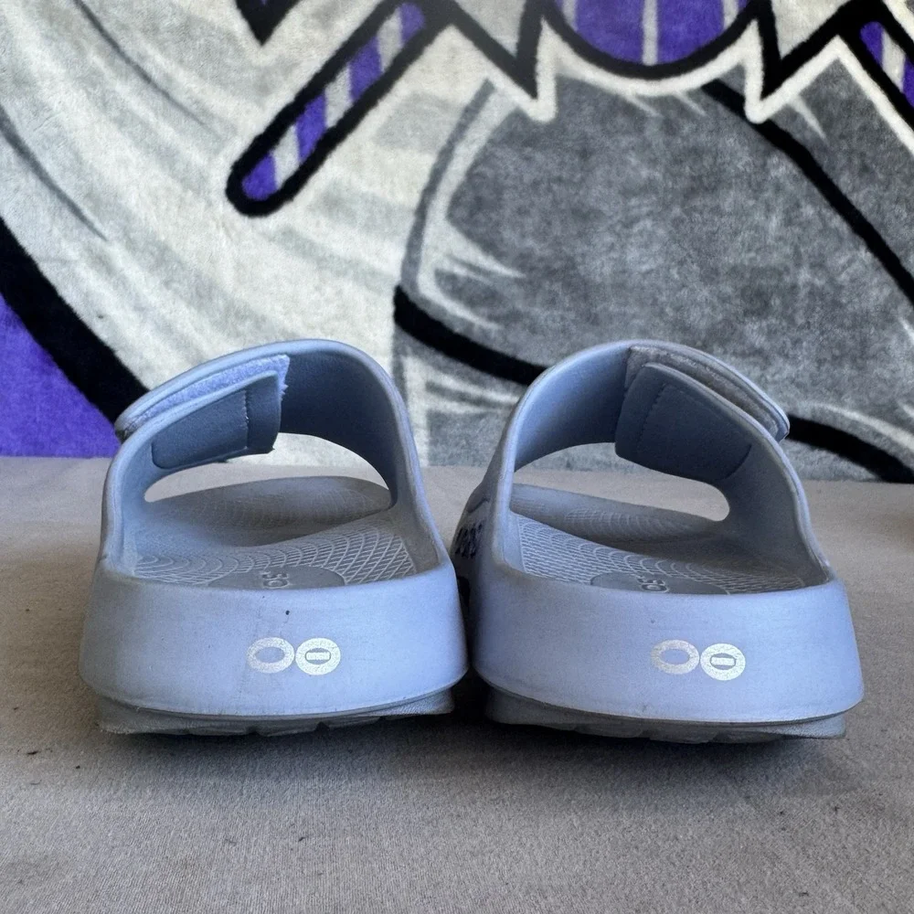 Size M7/W9 - OOFOS OOahh Sport Flex Slide Neptune Blue